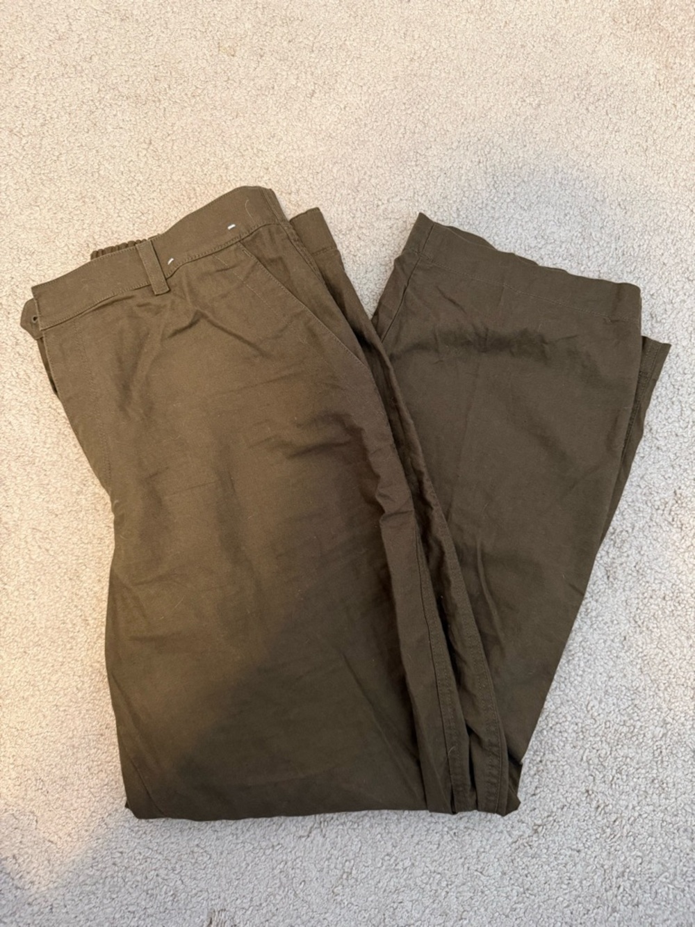 Uniqlo Linen Cotton Tapered Pants in Olive